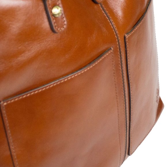 Patricia Nash Brown Tan Marseille Leather Grommet Tote Purse Shoulder Bag - Picture 5 of 16